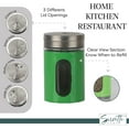 thumbnail image 5 of Servette Home Green Salt Pepper Shakers Retro Spice Jars Glass - Set of 2 (Green), 5 of 7