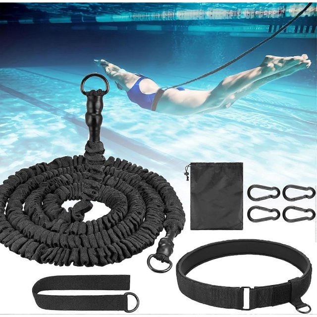 Swim Belt for Pool 2.5-7.5M Swim Trainer, Swim Belt with Webbing and Adjustable Strap, Swimming Exercise Belt to Increase Strength and Endurance