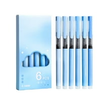 Liquid Ballpoint Pen Set, Fast Drying Ink, Large Capacity, Waterproof, Non-Bleed, 0.5mm Fine Tip, Student Exam, Office Writing Supplies, 6-Pack