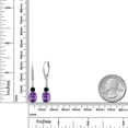 thumbnail image 6 of Gem Stone King 925 Sterling Silver Red Created Ruby and White Lab Grown Diamond Dangle Earrings for Women (4.53 Cttw, Oval 9X7MM), 6 of 6