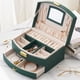 thumbnail image 2 of Caja de joyería verde multicapa con cerradura, caja de almacenamiento de joyas, caja de joyería para niños, pendientes de princesa, caja de almacenamiento tipo cajonera Rojo Verde, 2 of 5