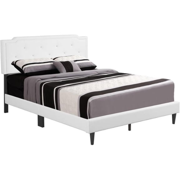 Glory Furniture Deb G1118-QB-UP Queen Bed - All In One Box , WHITE