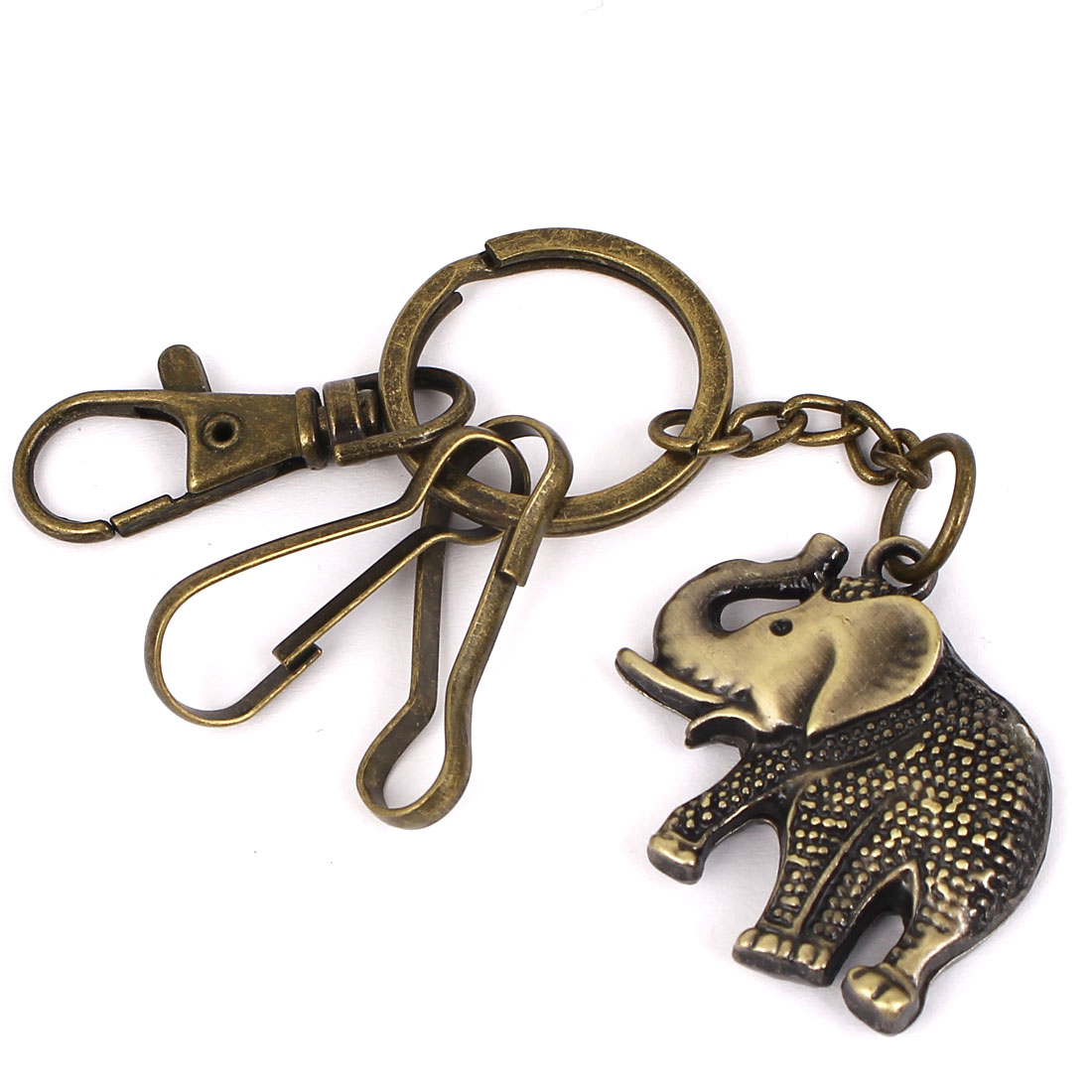 Metal Elephant Pendant Keyring Keychain Key Chain Ring Hook Holder 4.7