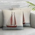 thumbnail image 3 of Nawypu  Nautical Throw Pillow Cushion Cover, Let Your Dreams Sail Words with Boat in Waves Motivation Lifestyle Print, Decorative Square Accent Pillow Case,Cinnamon Pale Blue, 3 of 5