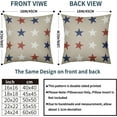 thumbnail image 4 of 4th of July Pillow Covers 20x20 Set of 2 Patriotic Blue Red White Stars Outdoor Decorative Throw Pillows Farmhouse Pillowcases Memorial Day Independence Cushion Case Decor for Home Sofa Couch Bed, 4 of 6