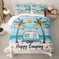thumbnail image 2 of Catabedysis Sea Beach Camping Twin Quilt Set,Hawaii Summer Holiday Twin Coverlet Set For Boys,Multicolor,3Pcs, 2 of 7