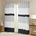 thumbnail image 2 of Erosebridal White Stripes Curtains for Living Room,Geometric Lines Blackout Curtains Set of 2 (38x45),Geometric Theme Curtains and Drapes (38x45),Abstract Room Decor, 2 of 6