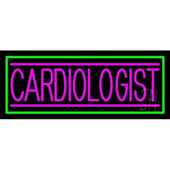 Cardiologist LED Neon Sign 13 x 32 - inches, Black Square Cut Acrylic Backing, with Dimmer - Bright and Premium built indoor LED Neon Sign for Defence Force.