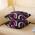 thumbnail image 4 of Hot Pink Grey Black Circle Reversible Throw Pillow Covers for Kids Geometric Pillow Covers Home Decor 16 x 16-Inch Abstract Art Square Cushion Covers Set of 4 Decor Modern Striped Art Geometry, 4 of 6