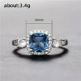 thumbnail image 3 of K-KED Elegant Women Delicate Jewelry 925 Silver Blue Cubic Zirconia Wedding Ring Sz 6-10-6, 3 of 9