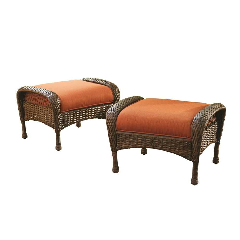 Better Homes and Gardens Azalea Ridge Outdoor Ottomans, Set of 2