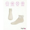 thumbnail image 6 of MeMoi Dual Flower Cotton Blend Anklet Sock - Girls - Female, 8, Winter White, 6 of 9