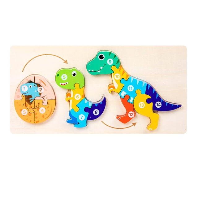 Rompecabezas de madera con animales Aprendizaje preescolar para mayores de 4 años Dinosaurio Zulema Rompecabezas Montessori