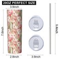 thumbnail image 3 of Pioneer Flower Floral Print Pattern 20oz Skinny Tumbler with Straw & Lid, Double Wall Vacuum Insulated Cup, Leak-Proof, Cup Holder Friendly, Hot 6H Cold 12H, 3 of 6
