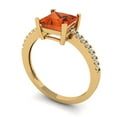 thumbnail image 2 of Solitaire with Accents Engagement Ring for Women - 1.62ct Simulated Red Diamond in 14K Yellow Gold Promise Ring, 2 of 6