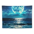 thumbnail image 5 of PRATYUS Wall Tapestry Moon Ocean Stars for Bedroom Wall Hanging Blue Queen Teal Turquoise Decor Ocean Sea Tapestries for Yoga Beach Picnic Blanket Painting, 5 of 6