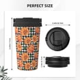 thumbnail image 3 of Honeii Autumn Pumpkins Gingham Print Travel Coffee Mug Insulated Coffee Cup with Leakproof Lid, Coffee Tumbler, Reusable Coffee Cups with Seal Lid, 3 of 8