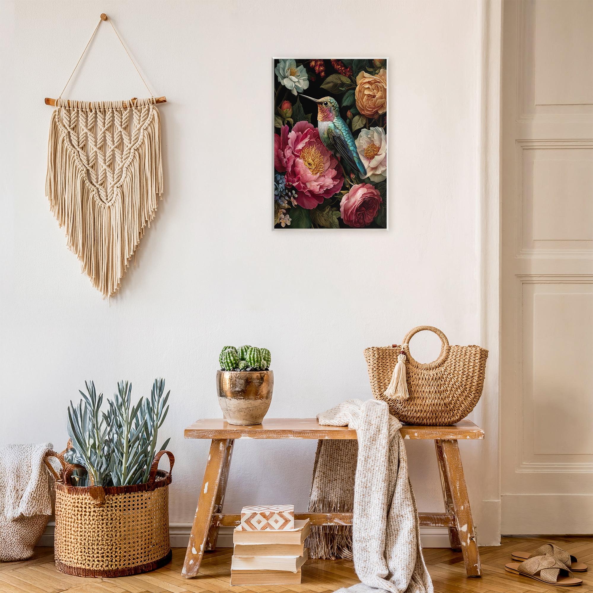 Stupell Industries Hummingbird & Lush Blooms Wall Plaque Art, design by The Wands Want