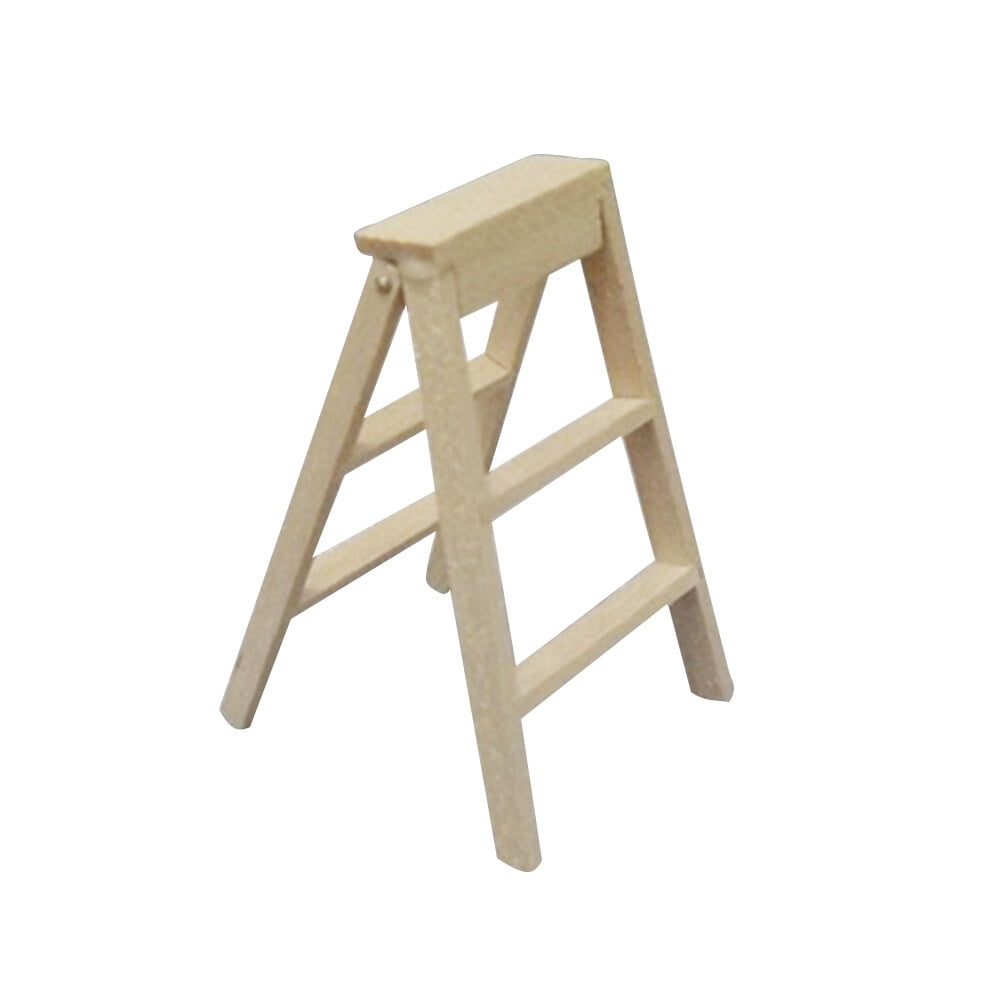 SHISUYAN 1Pack Mini Ladder Beige Wood Foldable Durable Safe Nontoxic For Indoor Play And Outdoor Garden