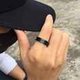 thumbnail image 3 of Bague en Acier Inoxydable pour Hommes 585 Or Rose et Bleu Deux Tons Croix Homme, 3 of 5