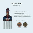 thumbnail image 3 of Red by Kiss Soul Pik Afro Comb, Scalp-Safe Skin Friendly Metal Teeth, For Curly & Straight Hair, Durable & Elegant Hairdressing Tool, Fashion Stylish for Daily Styling (Imperial Straight, Long), 3 of 11