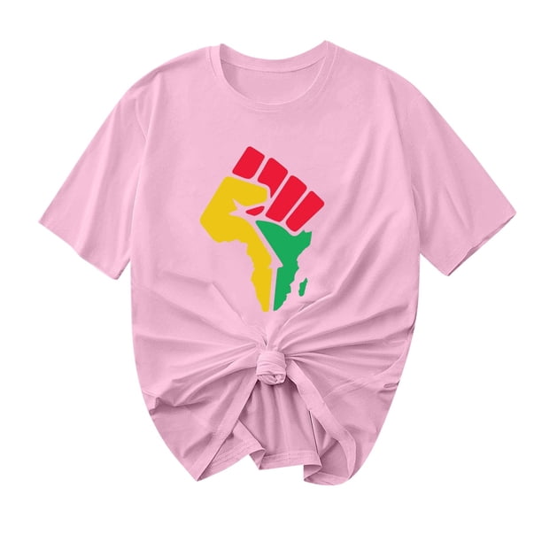 Camiseta de Cuello Redondo Impresa Nueva Moda Casual de Manga Corta de las Mujeres, Mezcla Ligera de Poliéster para la Primavera