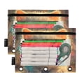 thumbnail image 2 of 2 Pack Pencil Bag 9.84x6.1 Inch 3-Ring Page Turning Folder Zipper Pencil Case Pencil Bag Page Turning File Bag Cute Cat with Big Eyes, 2 of 6