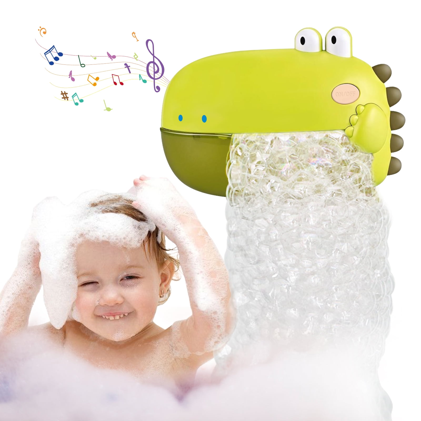 Luniquz Dinosaur Bubble Bath Toys for Baby, Green Bathtub Toys Bubble