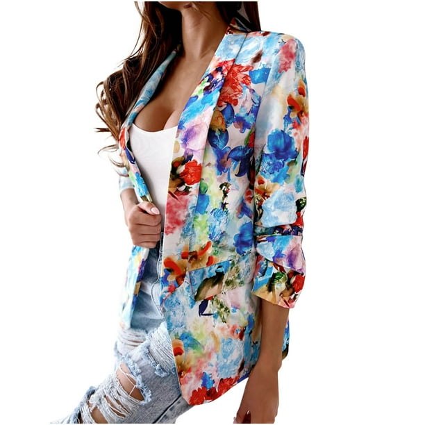 Blazer de mujer Primavera y otoño Estampado de solapa Temperamento Slim Fit Blazer pequeño Odeerbi ODB-2