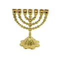 thumbnail image 3 of Portavelas de metal Hanukkah Menorah, portavelas de 6,7 pulgadas de alto, decoración de centros de mesa Dorado, 3 of 9