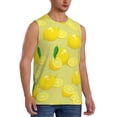 thumbnail image 2 of Uemuo Bright Lemons Pattern Men's Sleeveless T-Shirt,Muscle Athletic Tank Top, Moisture-wicking Quick-dry Breathable Classic Tee Top for Gym Run Outdoor Sports-Large, 2 of 8