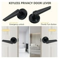 thumbnail image 4 of Matte Black Keyless Bedroom/Bathroom Door Lever with Lock, Heavy Duty Lever Door Handle, Left&Right Handed, 8Packs, 4 of 7