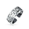 Sterling Silver Toe Rings Filigree Cutout X Mid Finger Ring