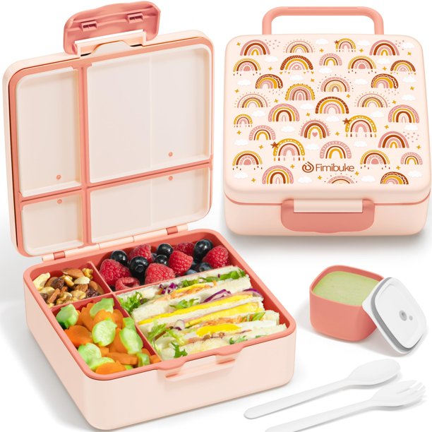 Lonchera Fimibuke Bento para niños, 41 oz, 4 compartimentos y 3 años
