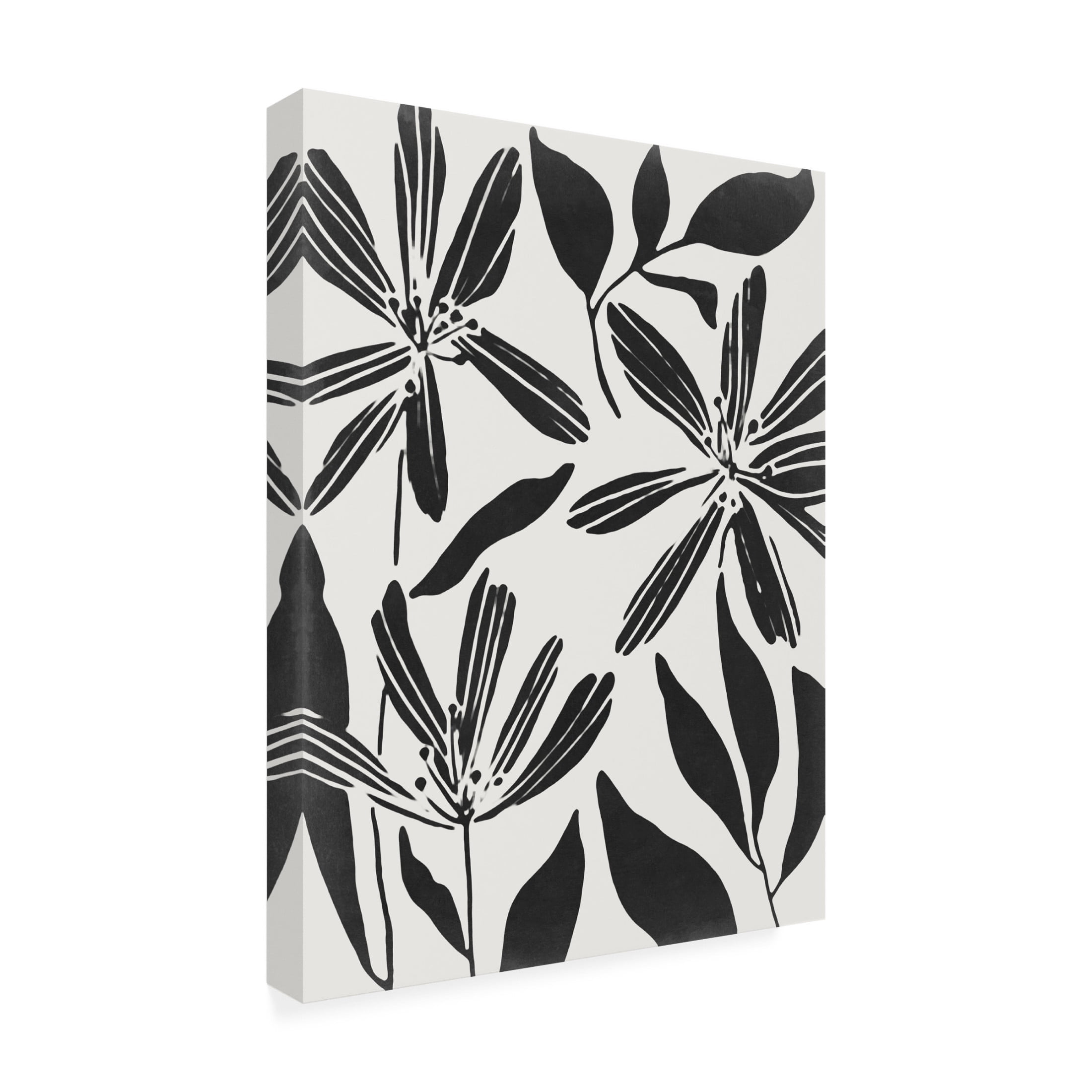 Trademark Fine Art Melissa Wang  Black Flower Blooming II Canvas Wall Art