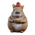 thumbnail image 4 of Figura de carpincho de arcilla para mascota de té, adorno decorativo en miniatura para mesa, estatua de animal para salón de té, escritorio, estante,, 4 of 9