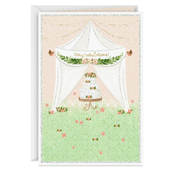 Hallmark Sentimental Studios A Hmk Co. Wedding Card For Couple - Tent And Wedding Cake