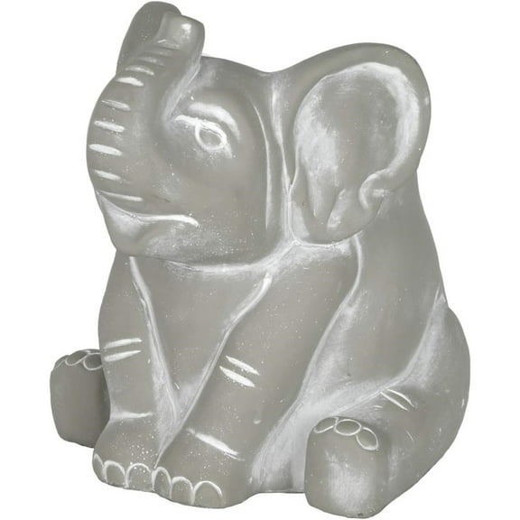 Classic Home and Garden Cement Buddies Indoor/Outdoor Planter with Drainage Hole, Elephant, Small, Natural Gray, 6.5"
