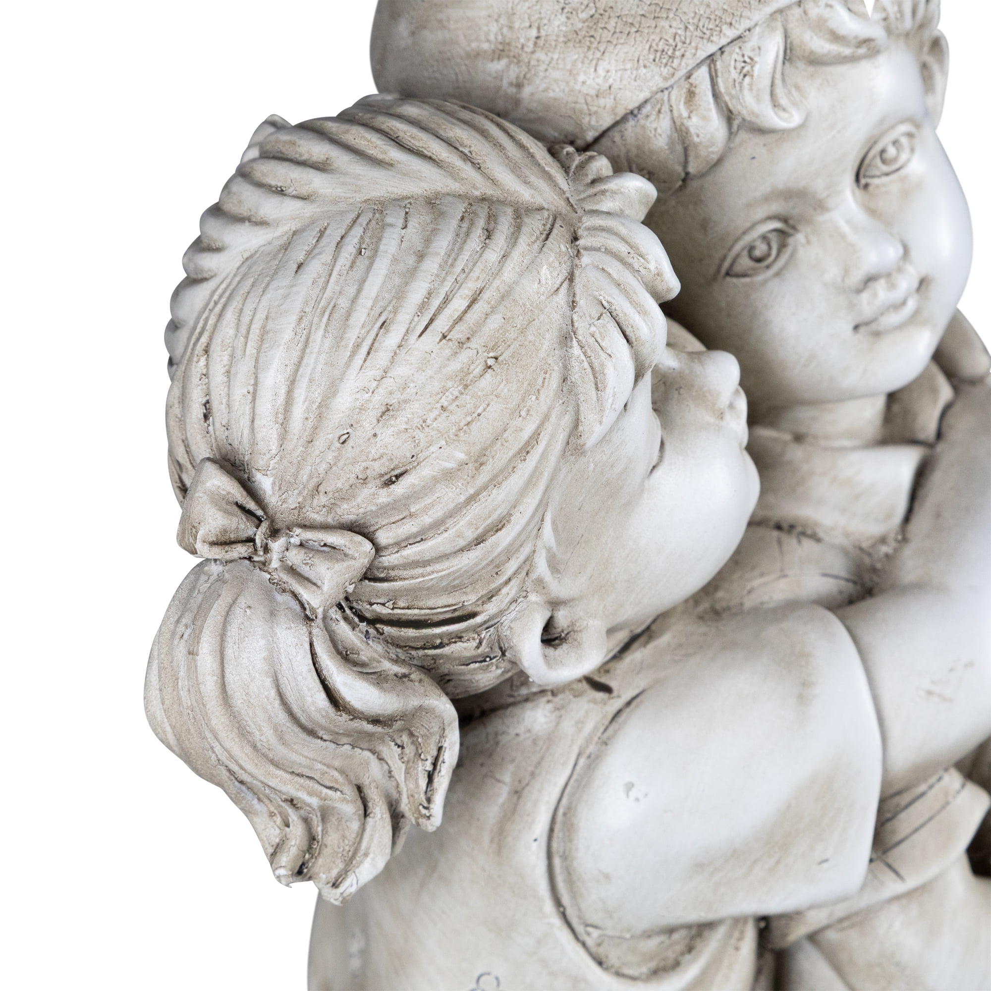 Northlight Solar Lighted Hugging Girl and Boy Outdoor Garden Statue - 16"