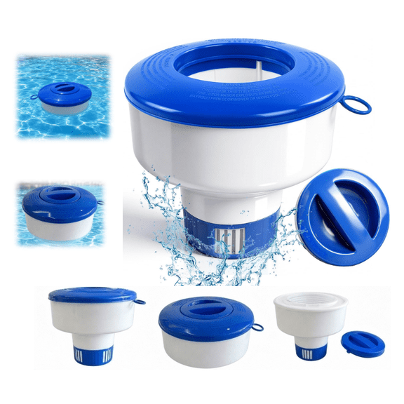 Pool Chlorine Floater, 7 Inch Diameter Floating Chemical Dispenser for 3 Inch Tablets, Applicable to Swimming Pools Spas Hot Tubs