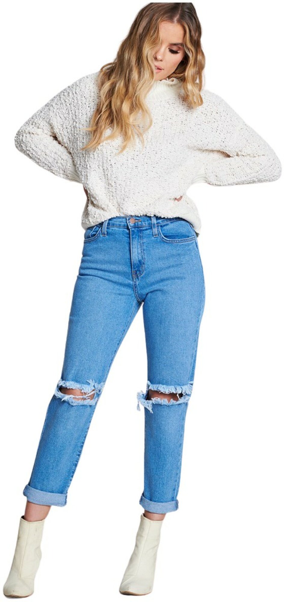 Ripped Boyfriend Jeans Dress 