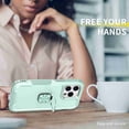thumbnail image 3 of for iPhone 15 Pro Case, Rugged Shockproof Heavy Duty Soft TPU Rubber Bumper Hard PC Back Hybrid Protective Case [with Ring Stand] for iPhone 15 Pro (Without Screen Protector) - Green, 3 of 10
