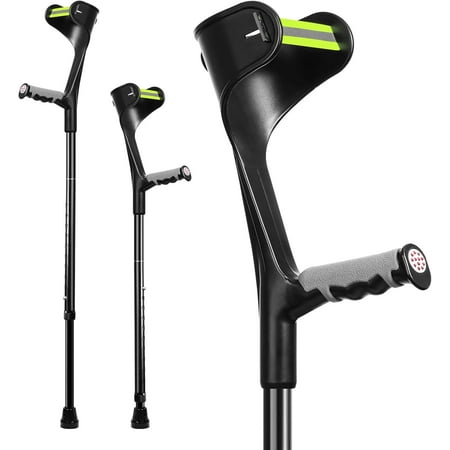Forearm Crutches for Adults, Lightweight Folding Arm Crutch Forearm with Anti-Drop Cuff, 10 Levels Adjustable Height, Muletas para Adultos for Heavy Duty (1 Pair)