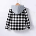 thumbnail image 3 of Boys Plaid Shirts Jacket Button Down Long Sleeve Hooded Shacket Lightweight Fall Winter Coat Fashion Clothes, 3 of 5