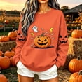 thumbnail image 2 of VKOYWKM Oversized Halloween Sweatshirts Women Pumpkin Graphic Sweatshirts Crewneck Long Sleeve Fall Sweatshirt Vintage Spooky Halloween Pullover Sweatshirts, 2 of 8