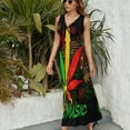 thumbnail image 6 of Jamaica Music Notes Stave Theme Dress Fashion Boho Beach Long Dresses Female Party Printed Maxi Dress, 6 of 9