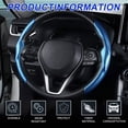 thumbnail image 3 of Steering Cover Car Carbon Fiber Leather Steering Wheel Grip Cover(Blue), 3 of 12