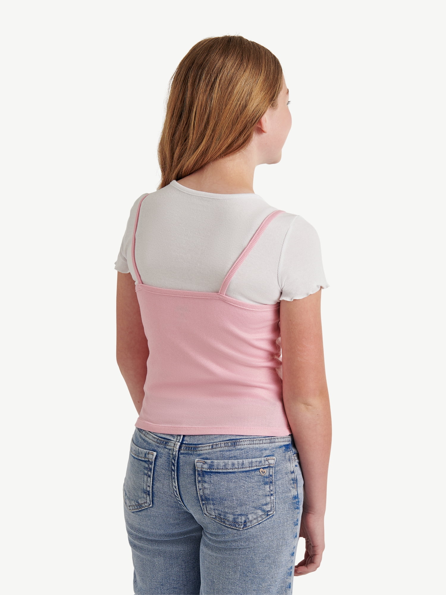 Justice Girls Cami 2fer Tee, Sizes XS - XLP
