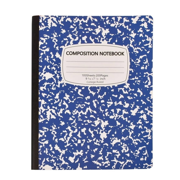 Marble Cover Composition Notebook,100 Sheets-200 Pages-1/2/3/4/5 Pack, Office Supplies for Teens & Adults