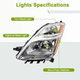 thumbnail image 2 of 2006 2007 2008 2009Toyota Prius Headlight Assembly Left Driver and Right Passenger Side Headlights Pair Black Housing Halogen Headlamp (Pair of headlights), 2 of 8